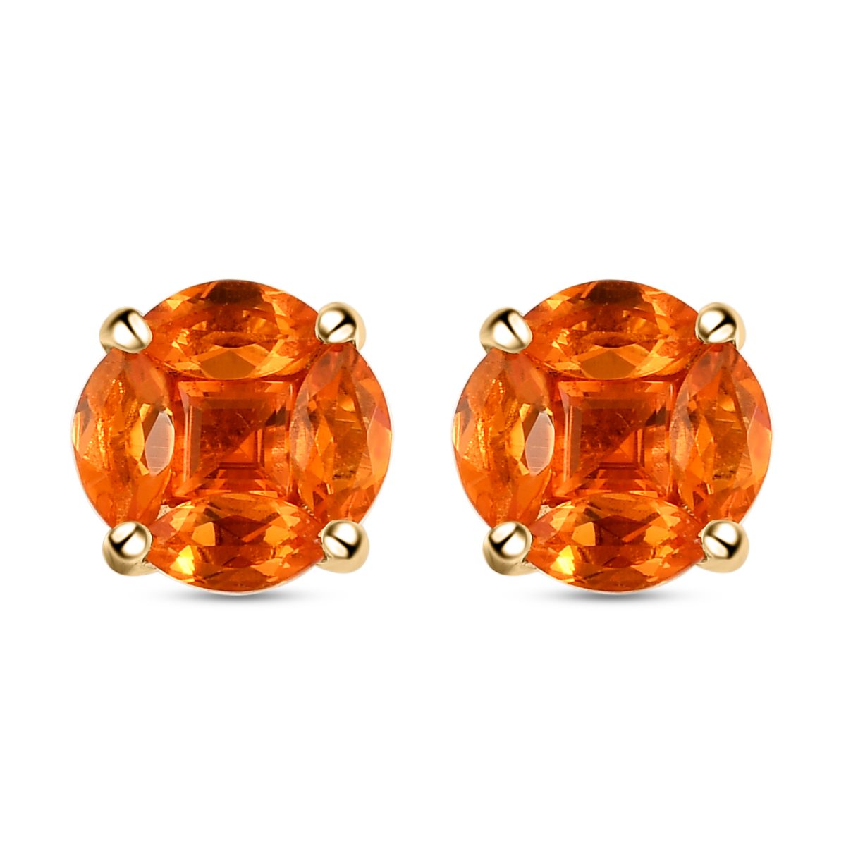 Salamanca Feueropal Ohrringe, 925 Silber vergoldet ca. 0.94 ct