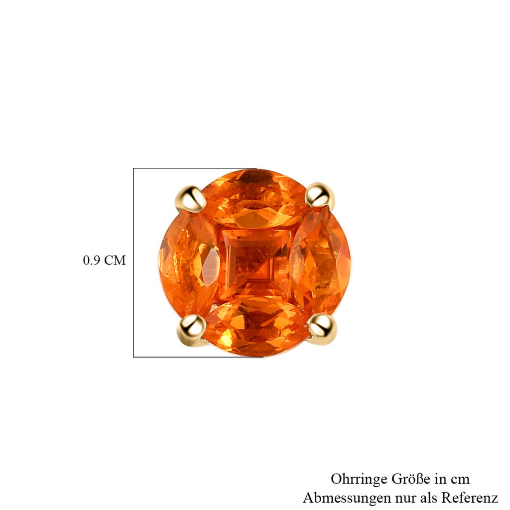 Salamanca Feueropal Ohrringe, 925 Silber vergoldet ca. 0.94 ct