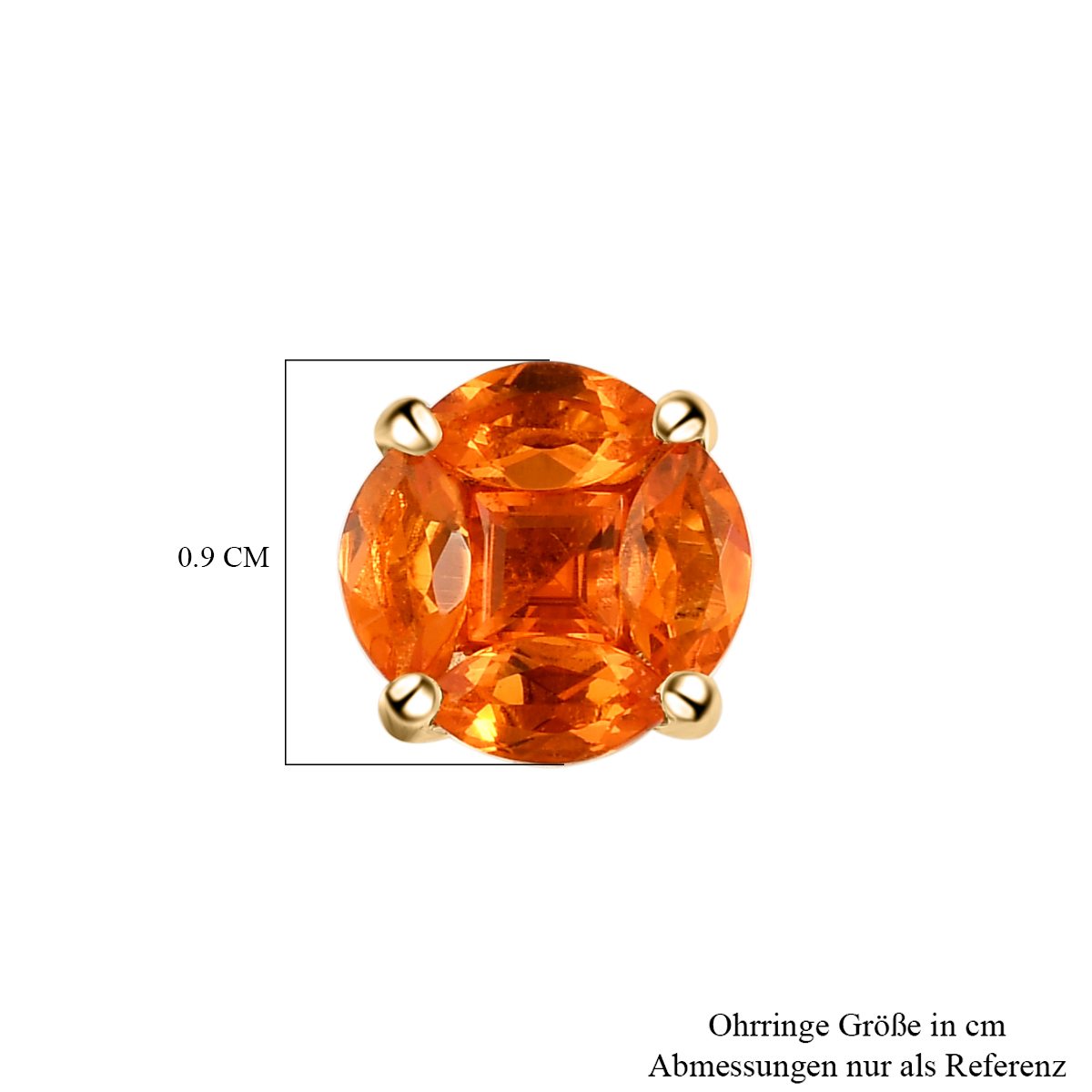Salamanca Feueropal Ohrringe, 925 Silber vergoldet ca. 0.94 ct