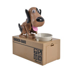 Münzstehlende Hunde-Spardose, 2x AA Batterien (nicht inkl.), 16.3x9x17 cm, braun