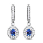AAA Tansanit und weiße Zirkon-Ohrringe, 925 Silber platiniert ca. 1.27 ct