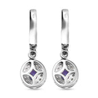 AAA Tansanit und weiße Zirkon-Ohrringe, 925 Silber platiniert ca. 1.27 ct