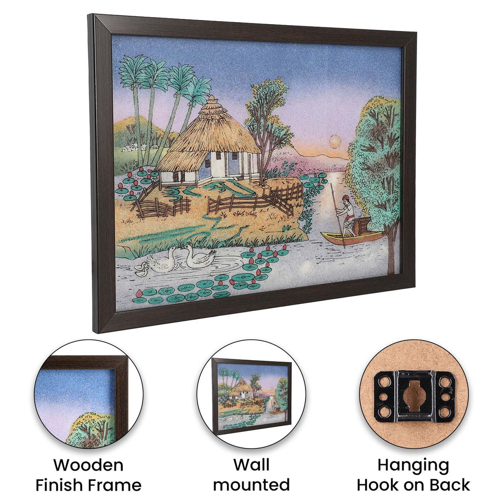 Handgefertigte Edelstein Malerei 36x28cm, Natur