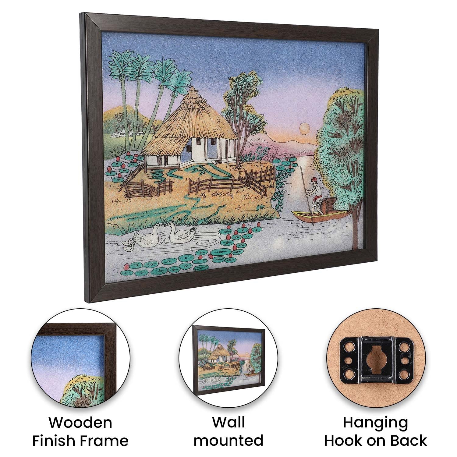 Handgefertigte Edelstein Malerei 36x28cm, Natur