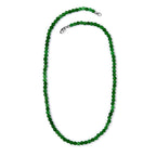 CLOSE OUT DEAL Grüne Jade Halskette, ca. 50 cm, 925 Silber rhodiniert ca. 110,00 ct
