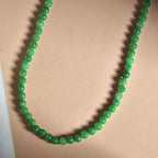 CLOSE OUT DEAL Grüne Jade Halskette, ca. 50 cm, 925 Silber rhodiniert ca. 110,00 ct
