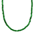 CLOSE OUT DEAL Grüne Jade Halskette, ca. 50 cm, 925 Silber rhodiniert ca. 110,00 ct