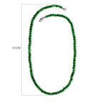 CLOSE OUT DEAL Grüne Jade Halskette, ca. 50 cm, 925 Silber rhodiniert ca. 110,00 ct