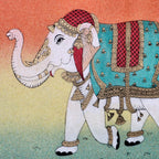 Handgefertigte Edelstein Elefant-Malerei 36x30cm, Elefant