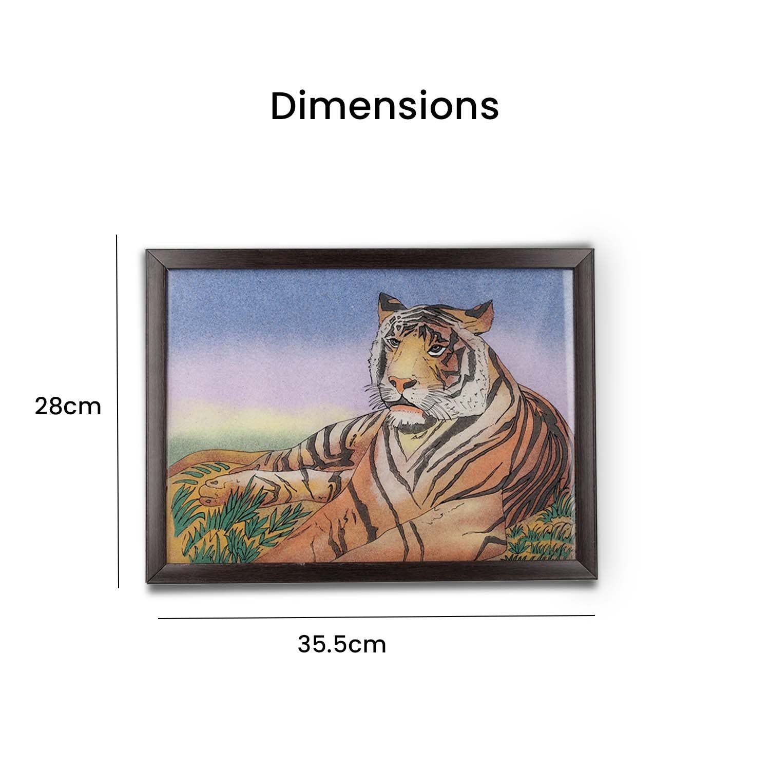 Handgefertigte Edelstein Tiger-Malerei 32x24cm, Tiger