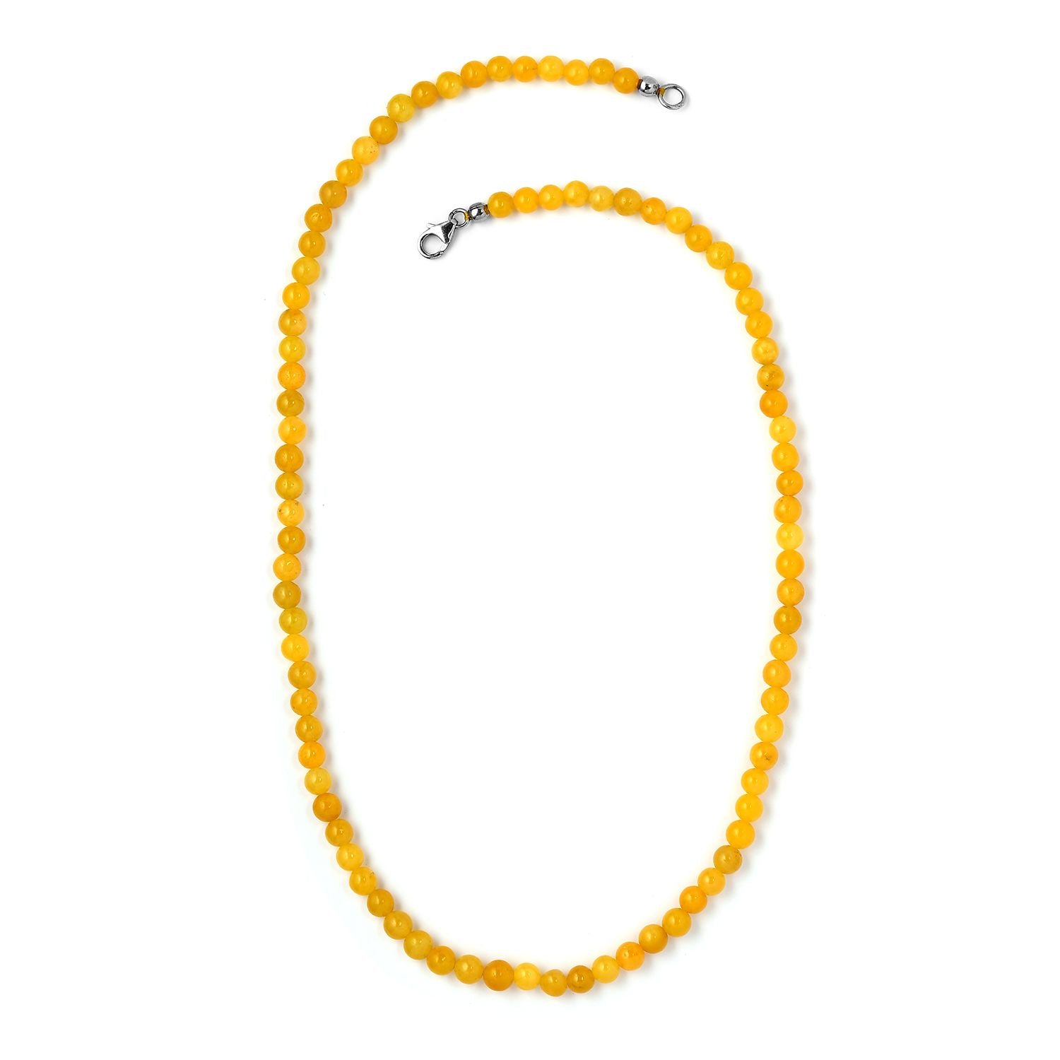 CLOSE OUT DEAL Honig Jade Halskette, ca. 50 cm, 925 Silber rhodiniert ca. 133,35 ct
