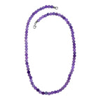 Lila Jade Halskette, ca. 50 cm, 925 Silber rhodiniert ca. 158,98 ct