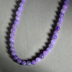 Lila Jade Halskette, ca. 50 cm, 925 Silber rhodiniert ca. 158,98 ct