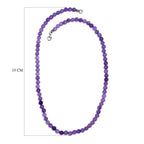 Lila Jade Halskette, ca. 50 cm, 925 Silber rhodiniert ca. 158,98 ct