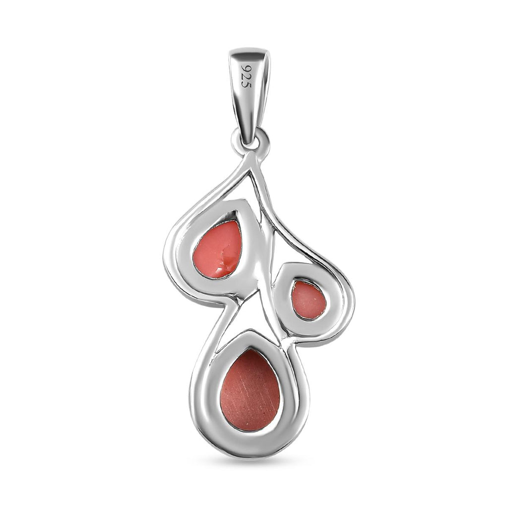 Oregon Pfirsich Opal-Anhänger, 925 Silber platiniert ca. 1.49 ct