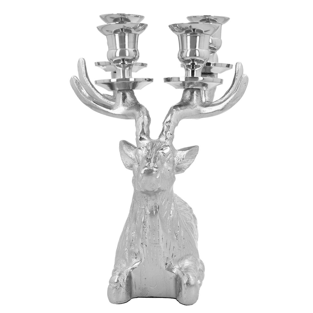 Rentier Figur 4er Kerzenhalter, 23.8x17x25.4cm, silber