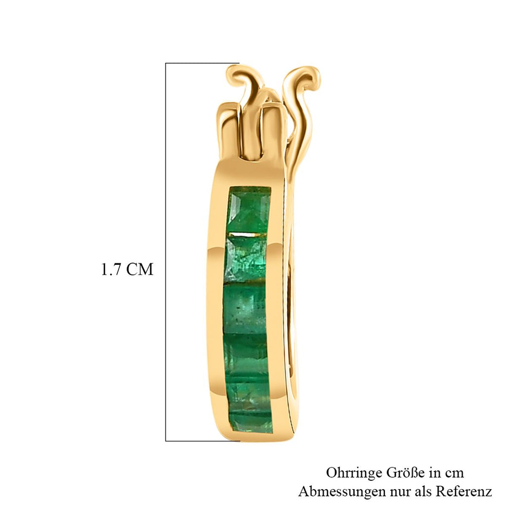 AA Kagem sambische Smaragd Creolen, 925 Silber vergoldet ca. 0.60 ct