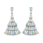 Natürliche, äthiopische Welo Opal Ohrringe, 925 Silber platiniert ca. 6.48 ct