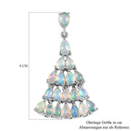 Natürliche, äthiopische Welo Opal Ohrringe, 925 Silber platiniert ca. 6.48 ct