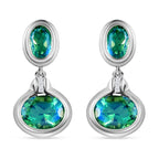 Pfau Triplett Quarz Ohrringe, 925 Silber platiniert ca. 4,29 ct