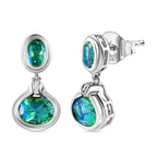 Pfau Triplett Quarz Ohrringe, 925 Silber platiniert ca. 4,29 ct