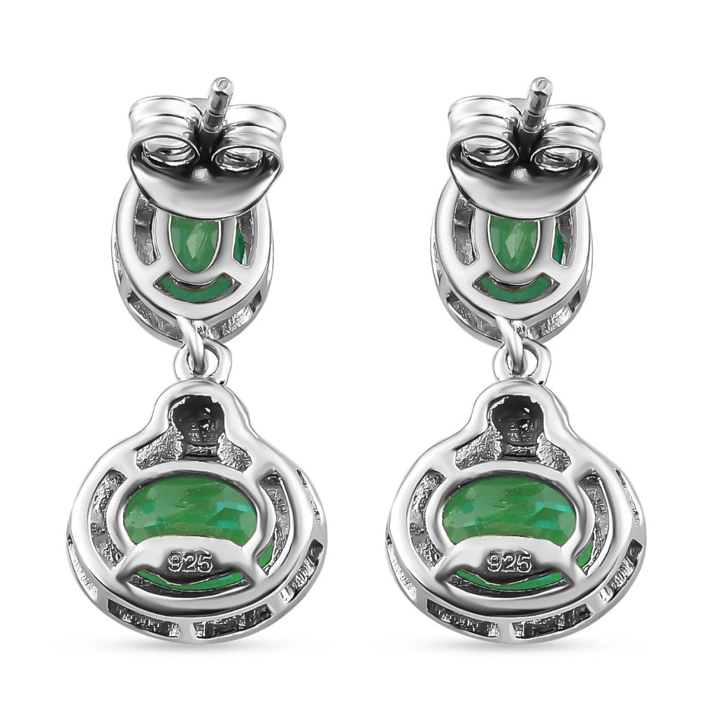Pfau Triplett Quarz Ohrringe, 925 Silber platiniert ca. 4,29 ct