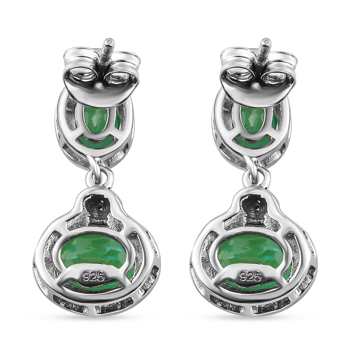Pfau Triplett Quarz Ohrringe, 925 Silber platiniert ca. 4,29 ct