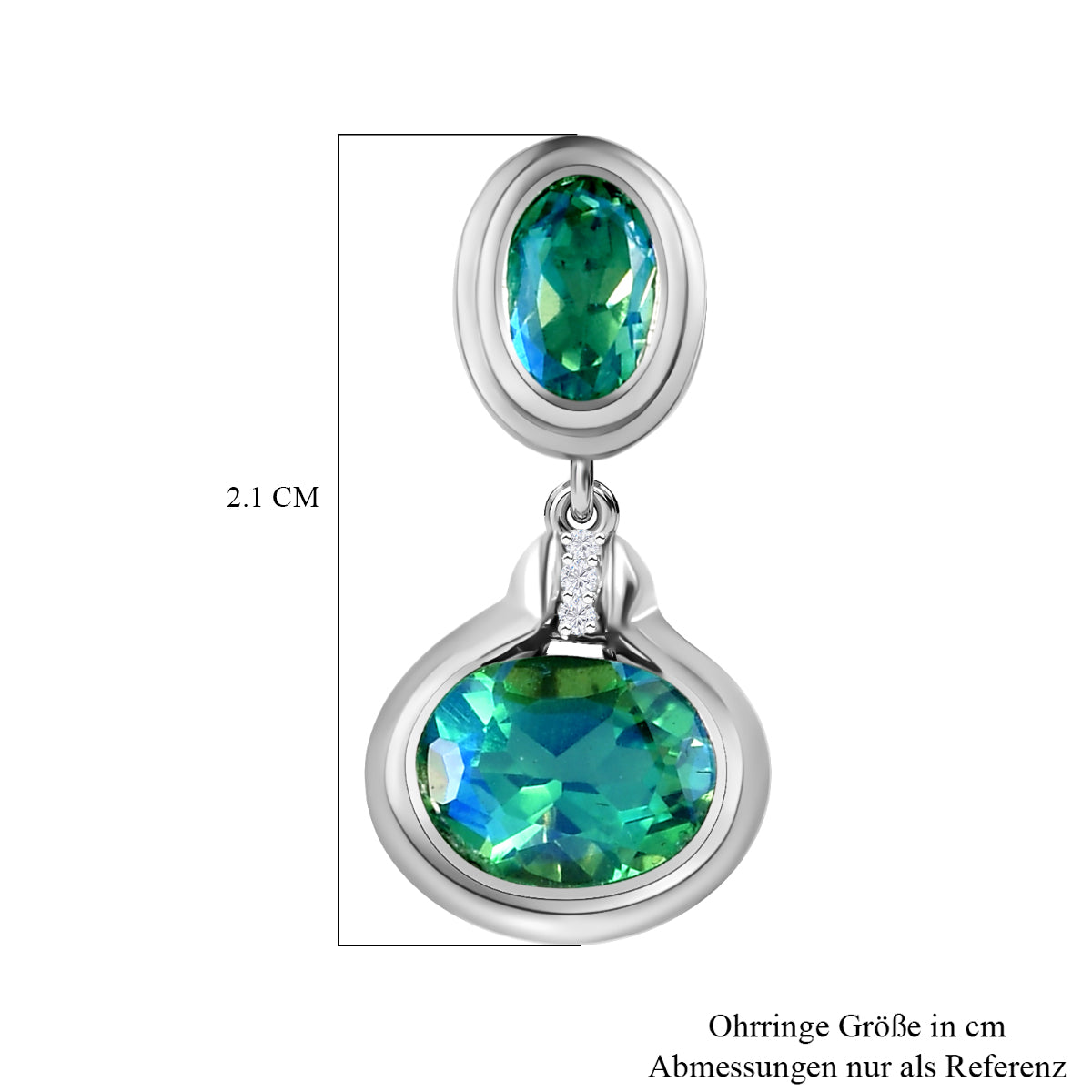 Pfau Triplett Quarz Ohrringe, 925 Silber platiniert ca. 4,29 ct