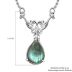 Labradorit Collier, ca. 45 cm, Edelstahl ca. 6,15 ct