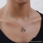 Natürlicher Mehrfach-Turmalin Anhänger, 925 Silber platiniert ca. 1,41 ct