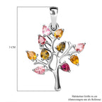 Natürlicher Mehrfach-Turmalin Anhänger, 925 Silber platiniert ca. 1,41 ct
