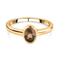 AA Natürlicher goldener Tansanit-Ring, 925 Silber Gelbgold Vermeil (Größe 19.00) ca. 0.75 ct