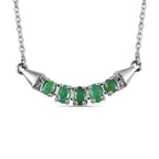 Kagem sambische Smaragd Halskette, ca. 45 cm, 925 Silber platiniert ca. 0.90 ct