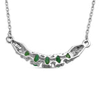 Kagem sambische Smaragd Halskette, ca. 45 cm, 925 Silber platiniert ca. 0.90 ct