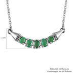 Kagem sambische Smaragd Halskette, ca. 45 cm, 925 Silber platiniert ca. 0.90 ct