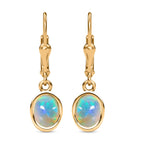 Natürliche, äthiopische Welo Opal Ohrringe, 925 Silber vergoldet ca. 1.58 ct