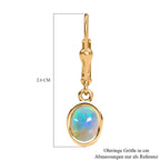 Natürliche, äthiopische Welo Opal Ohrringe, 925 Silber vergoldet ca. 1.58 ct