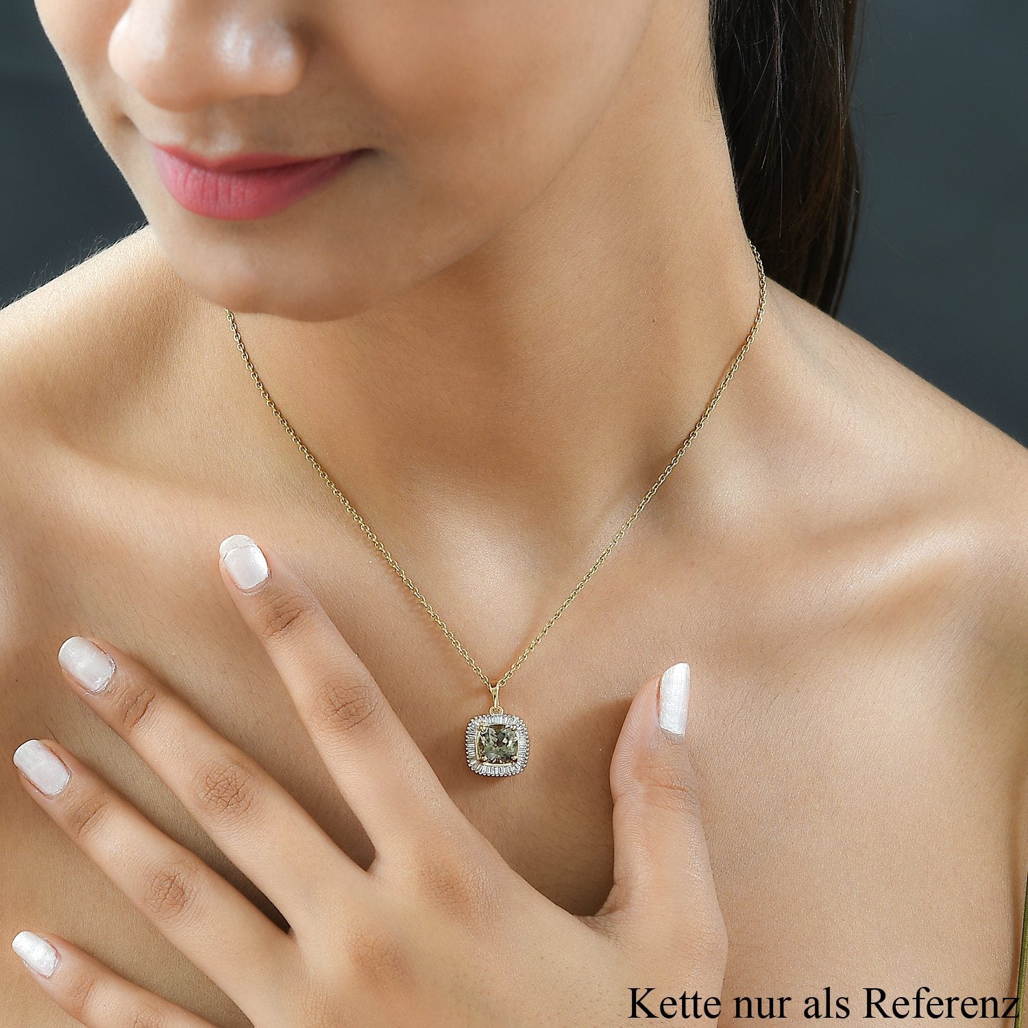 ILIANA AAA Turkizit und weißer Diamant SI G-H Anhänger, 750 Gelbgold ca. 2.66 ct
