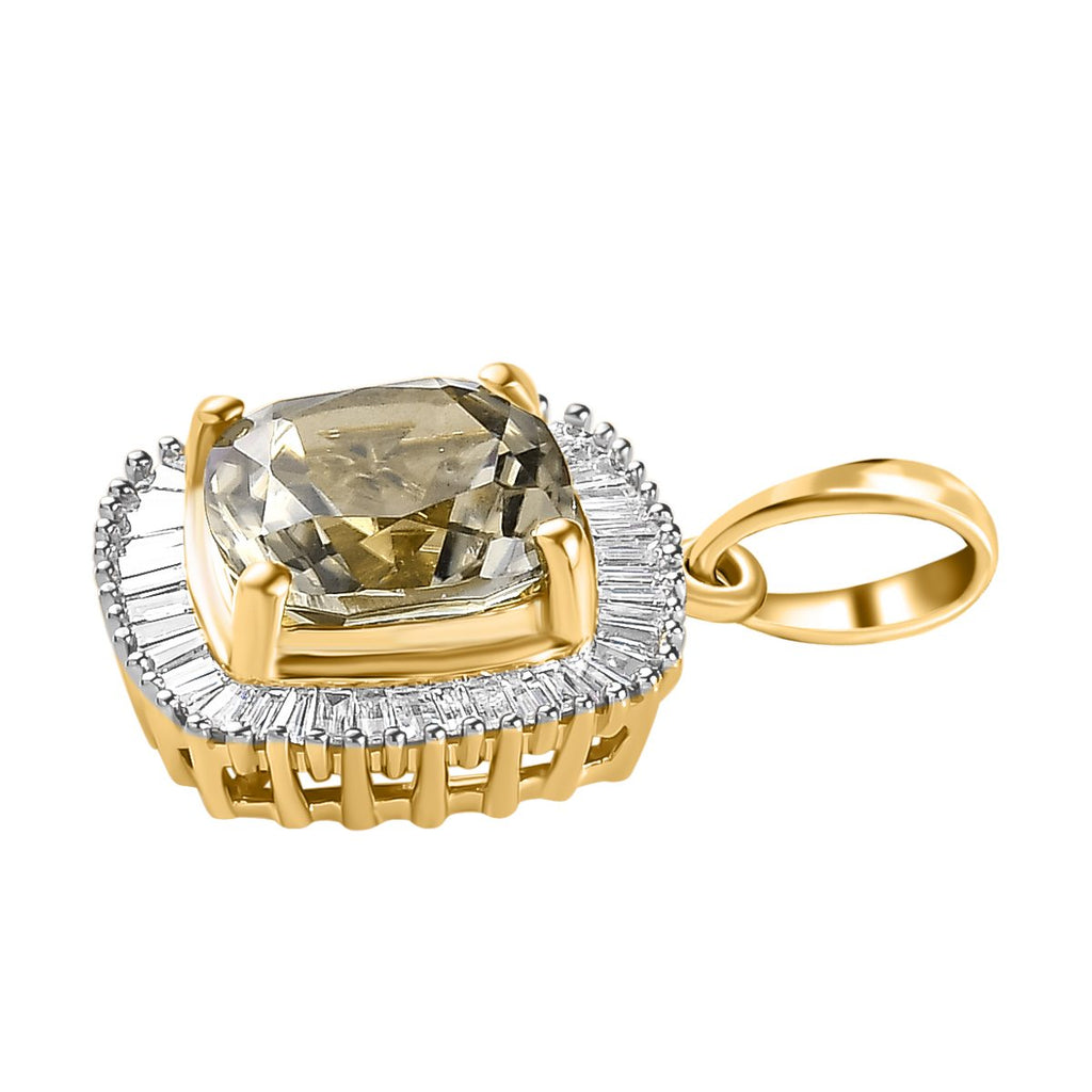 ILIANA AAA Turkizit und weißer Diamant SI G-H Anhänger, 750 Gelbgold ca. 2.66 ct