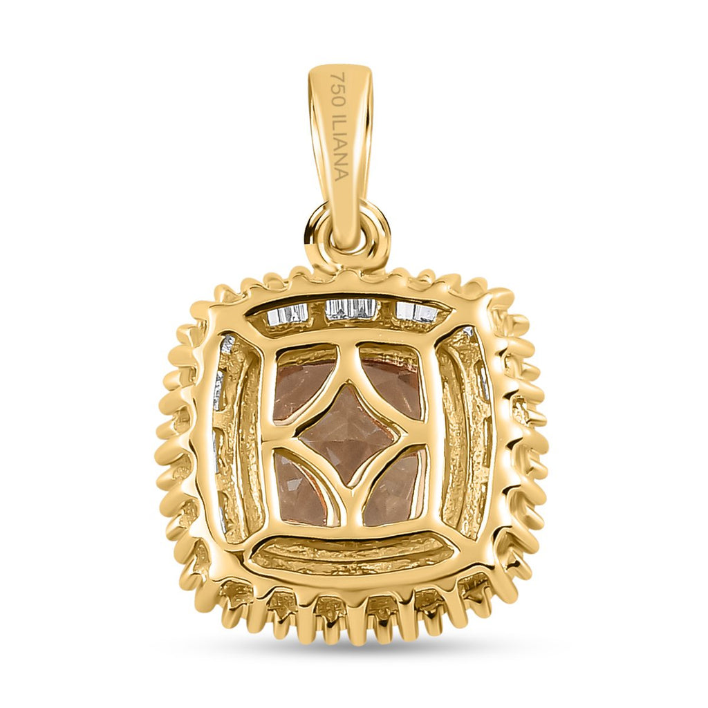 ILIANA AAA Turkizit und weißer Diamant SI G-H Anhänger, 750 Gelbgold ca. 2.66 ct