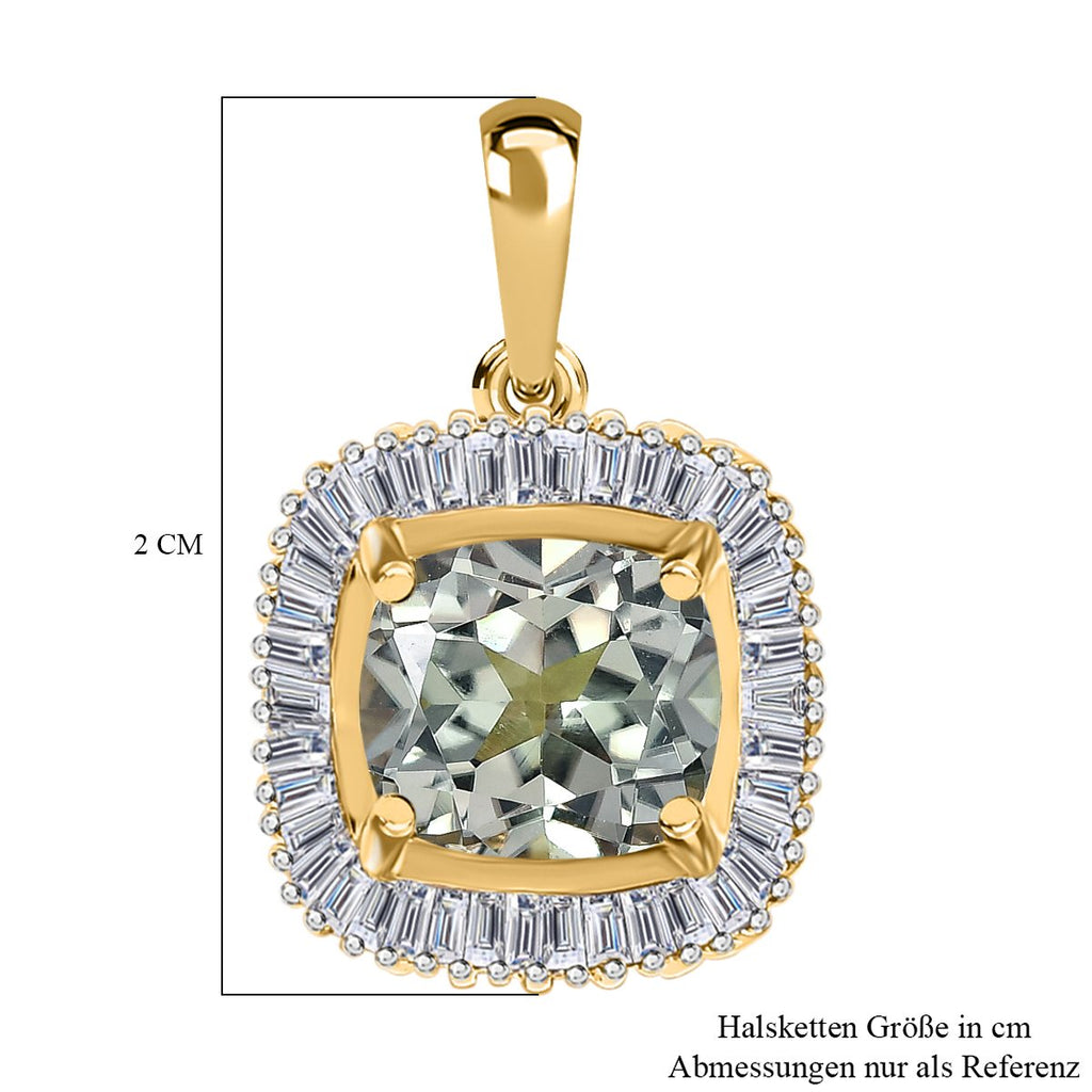 ILIANA AAA Turkizit und weißer Diamant SI G-H Anhänger, 750 Gelbgold ca. 2.66 ct