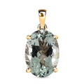 Prasiolith Anhänger, 925 Silber vergoldet ca. 5,54 ct