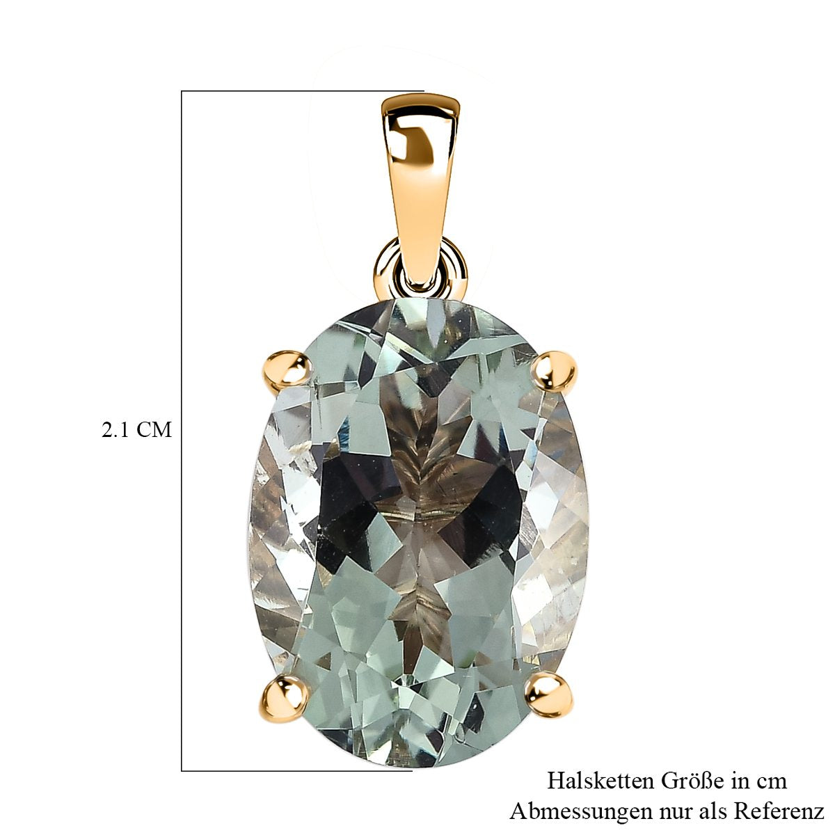 Prasiolith Anhänger, 925 Silber vergoldet ca. 5,54 ct