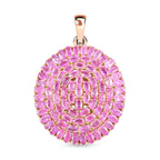 Ilakaka Rosa Saphir Anhänger, 925 Silber Roségold Vermeil ca. 30,86 ct