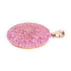 Ilakaka Rosa Saphir Anhänger, 925 Silber Roségold Vermeil ca. 30,86 ct
