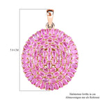 Ilakaka Rosa Saphir Anhänger, 925 Silber Roségold Vermeil ca. 30,86 ct