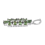 Natürlicher, grüner Apatit und weißer Zirkon-Anhänger, 925 Silber platiniert ca. 3.96 ct
