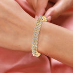 Weißes Kristall Armband, ca. 18 cm, goldfarben