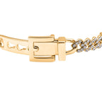 Weißes Kristall Armband, ca. 18 cm, goldfarben
