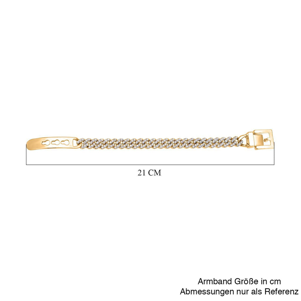 Weißes Kristall Armband, ca. 18 cm, goldfarben
